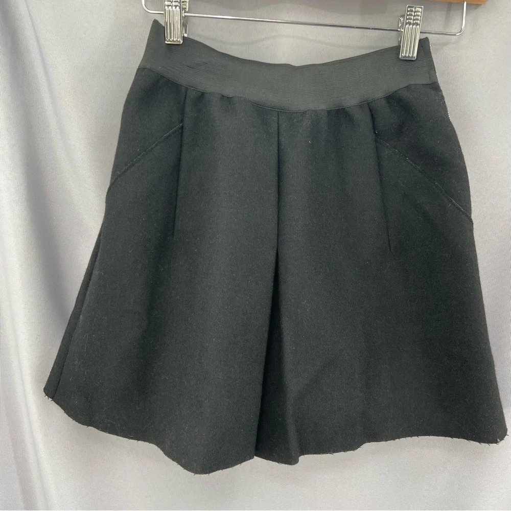 NWT J.O.A. Black Wool Skirt Size Small Exposed Zipper